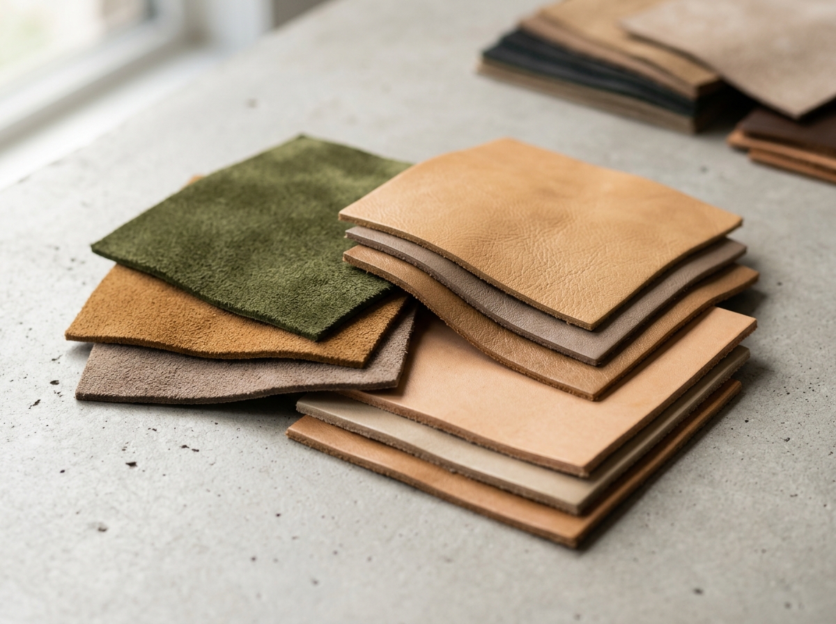 Specialty sheep and goat suede and lining leather swatches